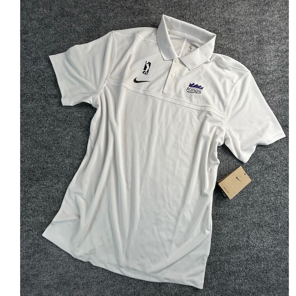 Nike Stockton Kings G League White Basketball Polo Shirt Men’s Small NWT